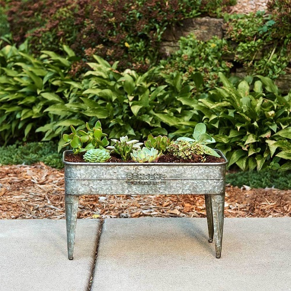Plant Buckets – Top Ten New Leaf Baskets Planters on Legs in Galvanized Metal