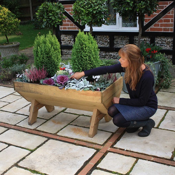 Plant Buckets – Top Ten New Leaf Baskets Wooden Trough Planter